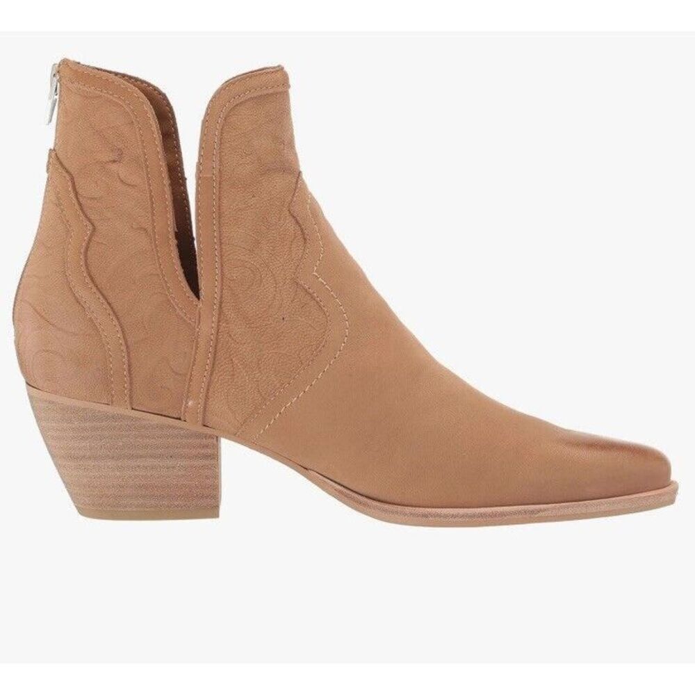 DOLCE VITA Silvan Tan Toffee Nubuck Suede Western Booties Sz‎ 6 NWB